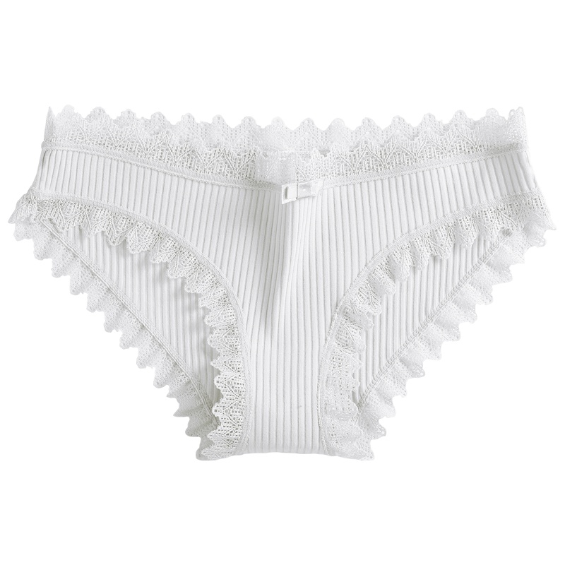 俞兆林女纯棉内裤蕾丝花边低腰无痕日系少女三角裤