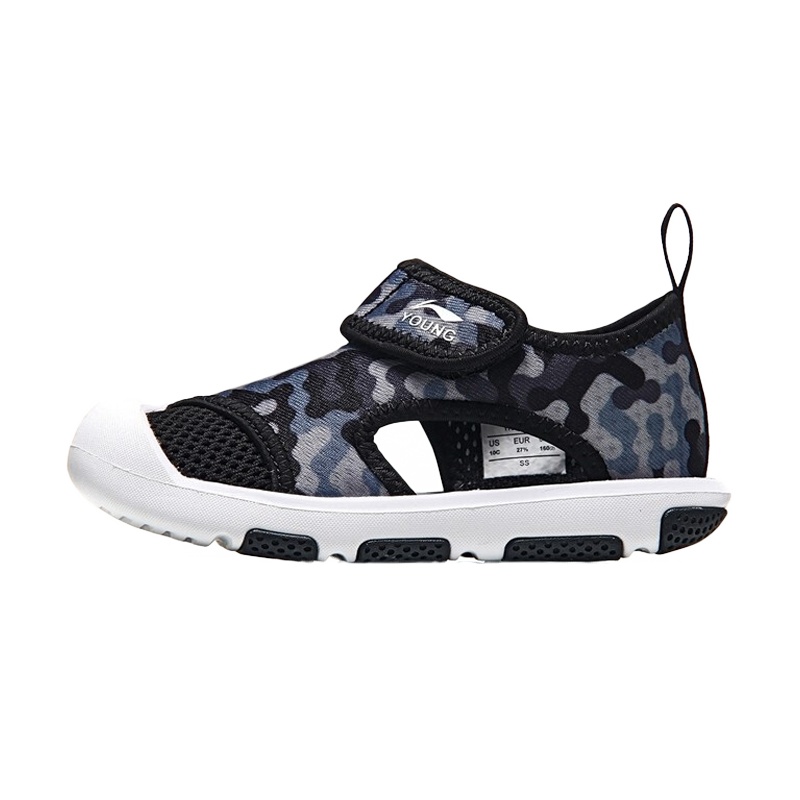 LI-NING KIDS男女小童3-6岁轻便迷彩运动凉鞋