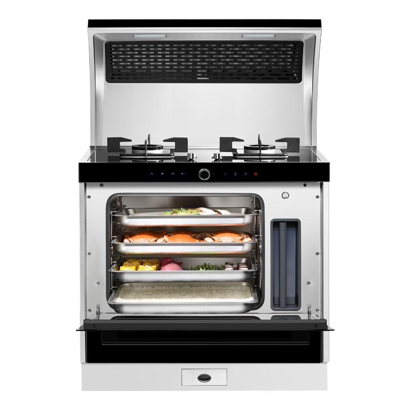 火星人(marssenger)Q3B/Z集成灶 玻璃台面侧吸下排油烟机燃气灶 蒸箱家用一体灶