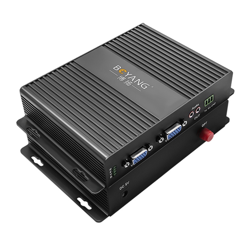 博扬 非压缩全高清VGA视频光端机1路视频+环出+独立双向音频+RS232 VGA延长器一对 BY-1VUR