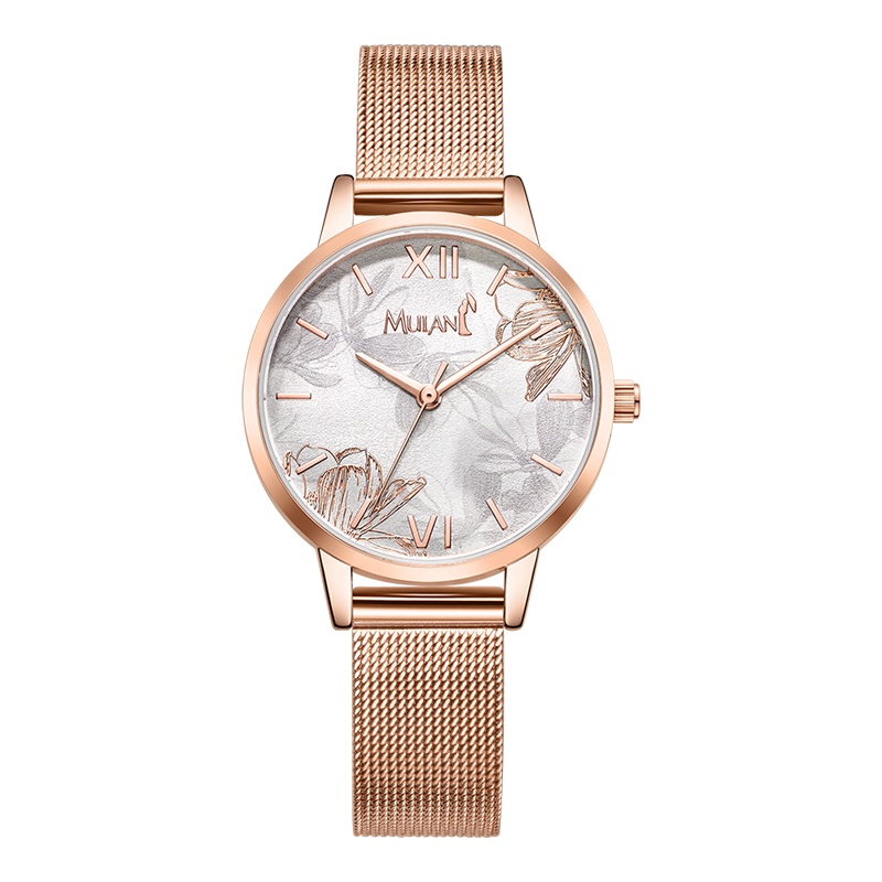 迪士尼(DISNEY)花木兰联名款儿童手表女孩学生手表女少女表韩版简约时尚潮流Ins风防水皮带石英表