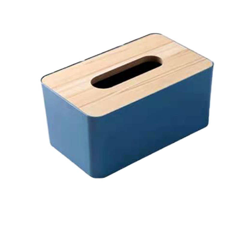 DP 撞色桌面纸巾盒21*13*10cm 蓝色