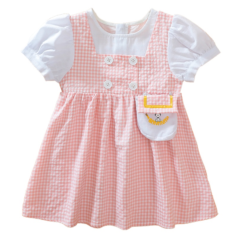 SNOOPY史努比女童长裙夏过膝夏季碎花雪纺连衣裙洋气仙小女孩韩版公主裙子潮 L031Q