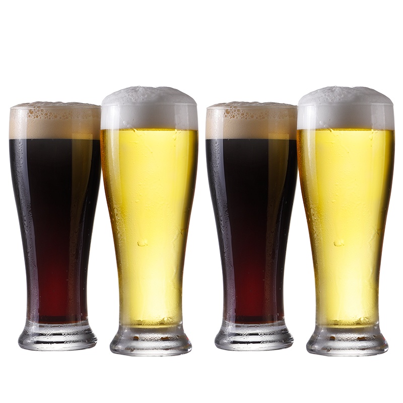 青苹果玻璃杯 啤酒杯扎啤杯饮料杯水杯415ml收腰杯