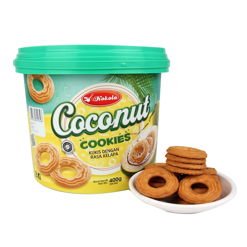 印度尼西亚原装进口 可可乐椰味味曲奇饼干 400g/盒 甜而不腻 饼干糕点 休闲零食 曲奇饼干华夫饼干