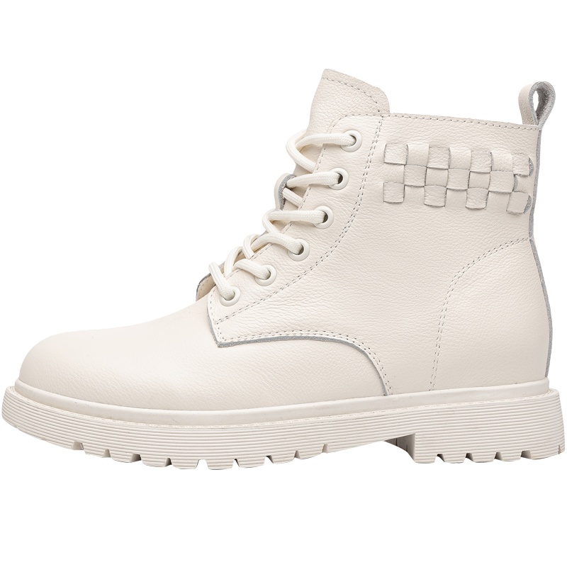 马克华菲女士马丁靴英伦风冬季真皮短靴女帮面拼接潮流百搭靴女