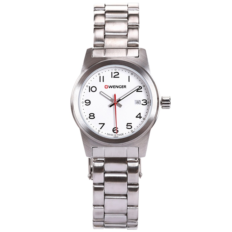 威戈Wenger女士手表钢带带时尚潮流简约休闲运动防水石英手表女 01.0411.134