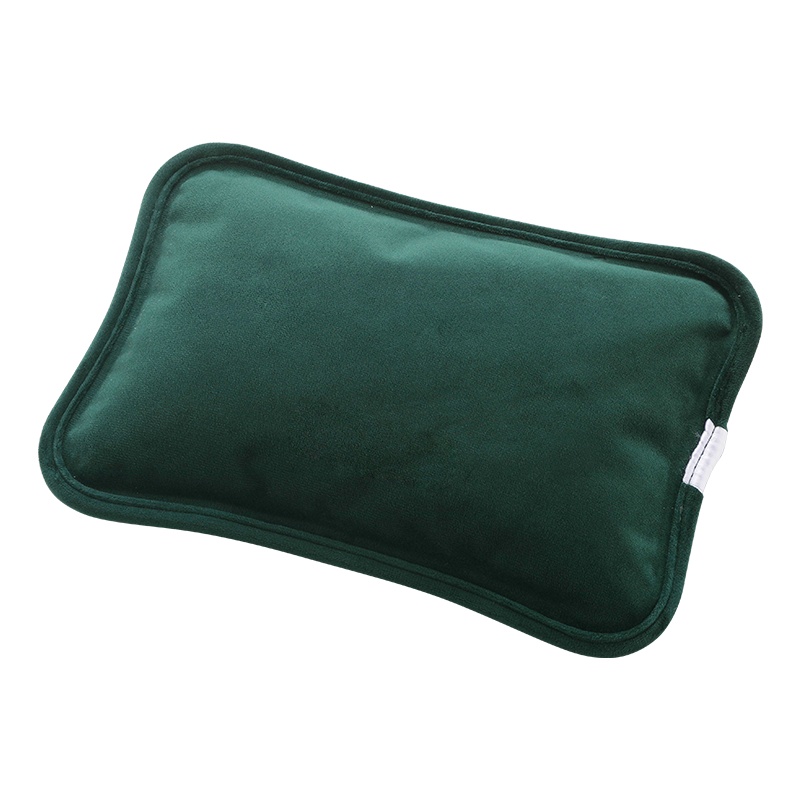 苏宁宜品热水袋充电式暖水袋防爆煖宝宝暖手宝女敷肚子热宝毛绒可爱-双插手绒布牛油果绿