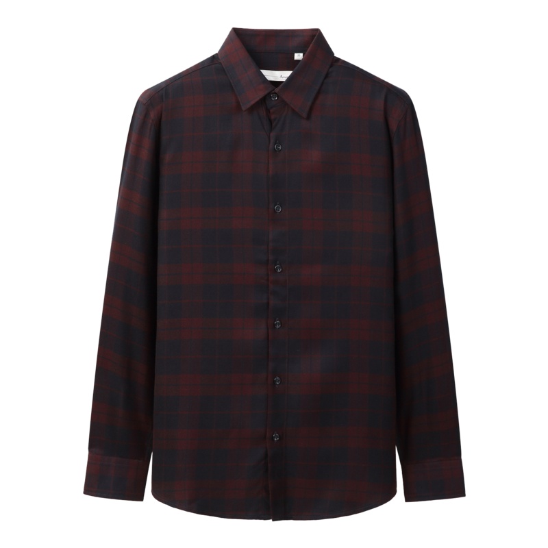 Artsdon/阿仕顿春秋季男装衬衣商务休闲格纹长袖衬衫男