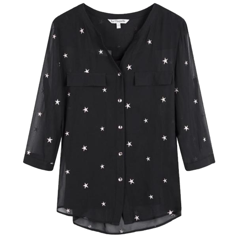 【热卖】小吊带两件套上衣拉夏贝尔2018春季新款女洋气小衫雪纺衫10016020