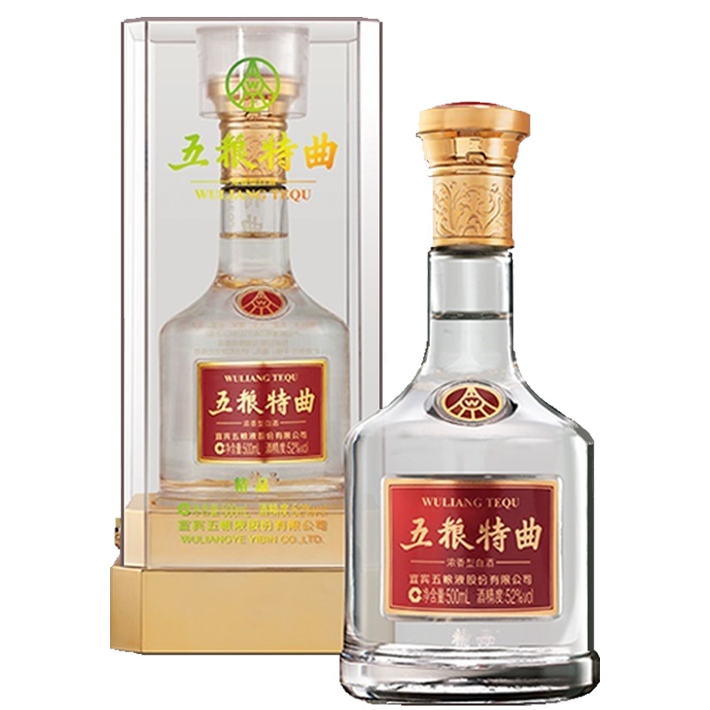 五粮液 总厂出品 五粮特曲 精品 52度 浓香型白酒 500ml 单瓶装