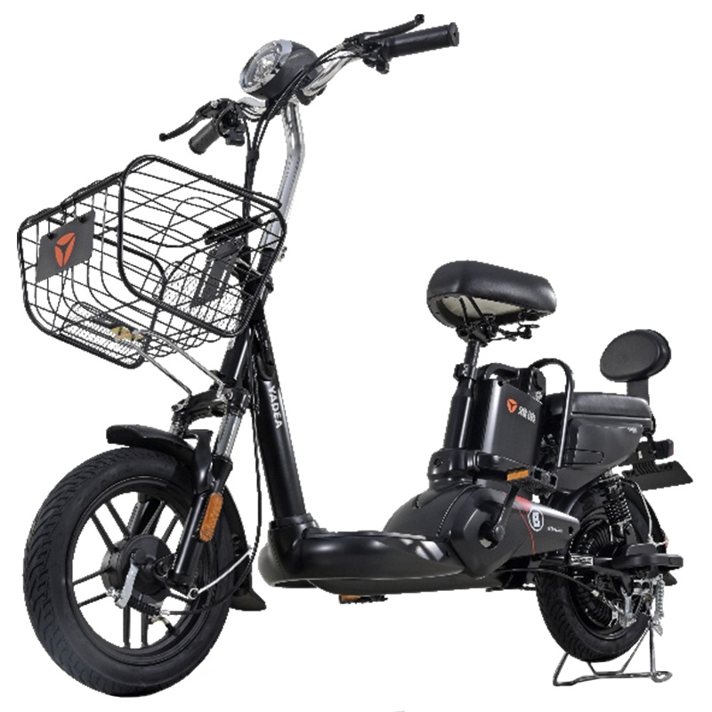 雅迪新国标小王子锂电版轻驰48V电动自行车亲子代步小型轻便 轻驰黑色