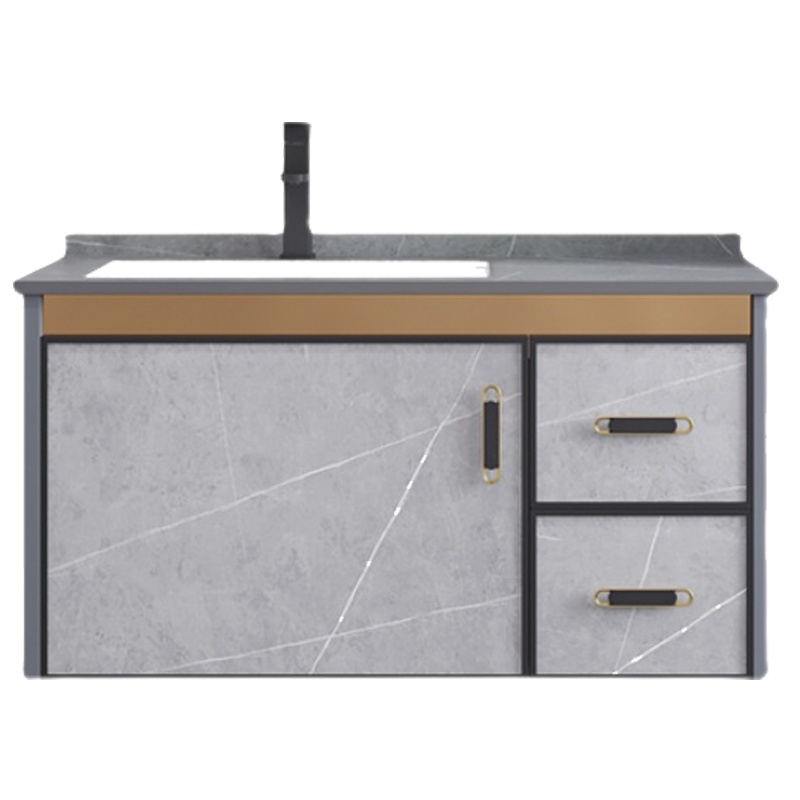 东映之画太空铝岩板浴室柜组合现代简约卫生间洗漱台一体陶瓷洗脸盆洗手盆