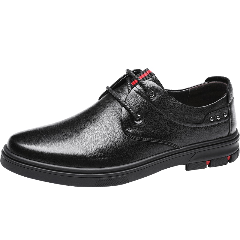 红蜻蜓男鞋秋正品真皮商务休闲鞋韩版厚底一脚蹬懒人鞋牛皮鞋