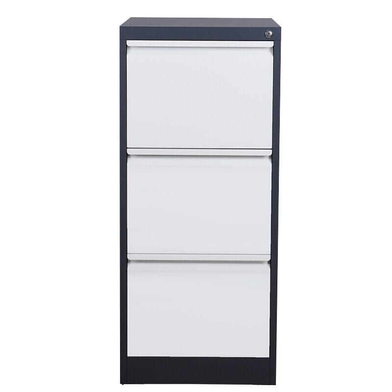 【一鹏】文件柜 卡箱A4挂劳文件柜 抽屉柜一字拉手灰白色三斗资料储物柜