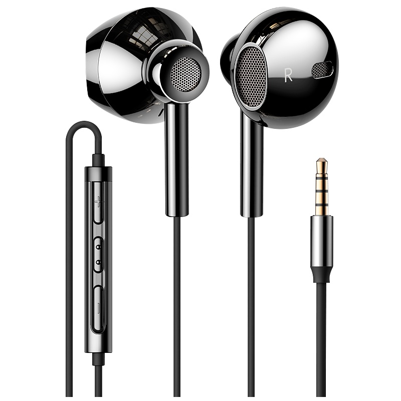 图拉斯四核耳机入耳式原装高音质带麦线重低音降噪舒适无痛 升级版 黑色