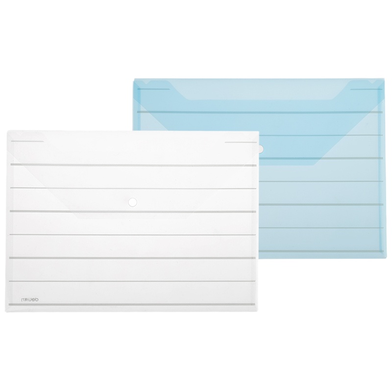 得力8313文件袋纽扣A4文件袋格子袋按扣资料袋透明收纳袋办公用品10个装