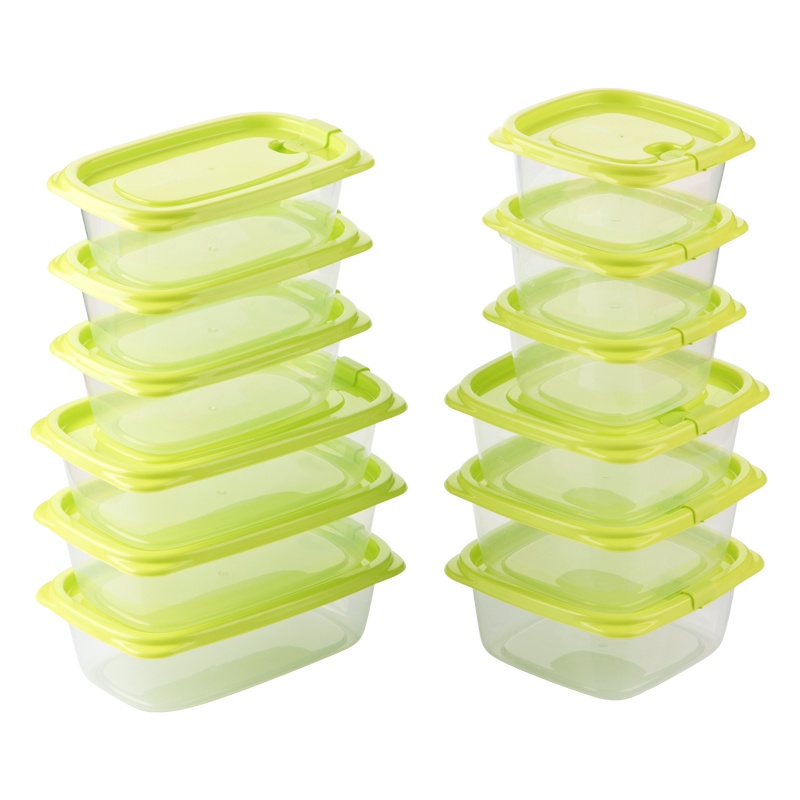 [新疆西藏专享]茶花食物收纳盒厨房带盖家用食品冰箱保鲜盒塑料盒子长方形储物盒旗舰店正品冷藏保鲜盒3个装