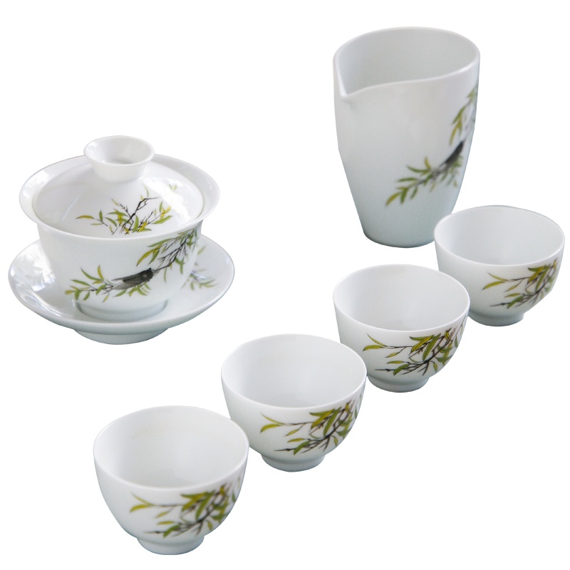 古镇陶瓷景德镇陶瓷家用泡茶茶杯功夫茶具整套套装礼盒6头茶具知夏