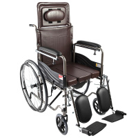 鱼跃(YUWELL) 轮椅 可折叠半躺型 H059B 全钢管加固 带坐便椅餐桌板手动轮椅车