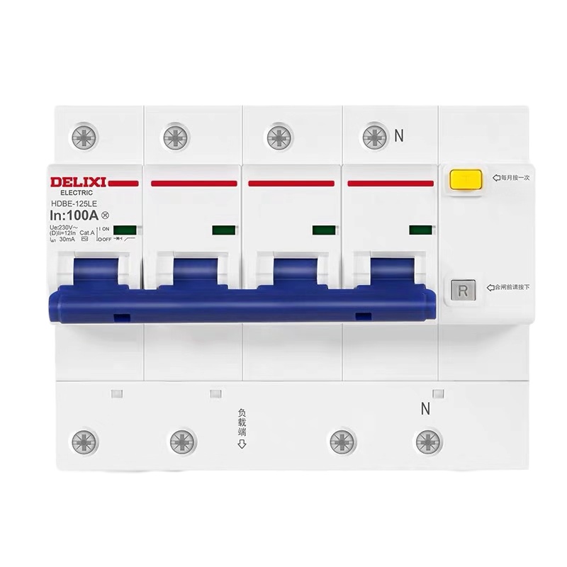 德力西 漏电断路器 规格:DZ47sLE 4P 100A