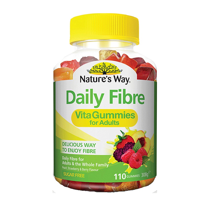 [改善排便不畅越吃越瘦]佳思敏(Nature's Way) 膳食纤维软糖 110粒/瓶 澳洲进口 膳食营养补充剂