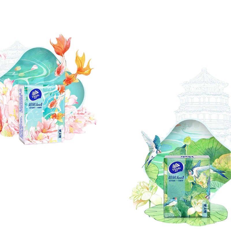 维达（Vinda）纸巾小包4层 颐和园餐巾纸 18包 3条
