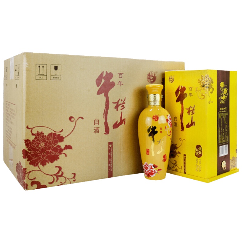 牛栏山百年二锅头白酒 酒寻知己 金花 42度500ml 整箱6瓶装