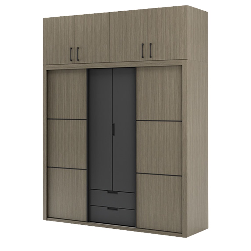 鑫金虎 北欧推拉门衣柜现代简约四门组装家用卧室经济型移门滑门组合衣橱1.8米