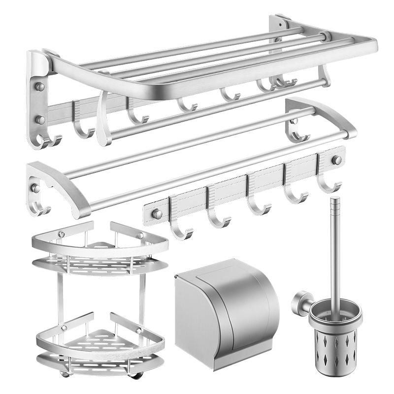 箭牌(ARROW)卫浴五金套件 太空铝浴室套装卫生间置物架毛巾架组合五金套装