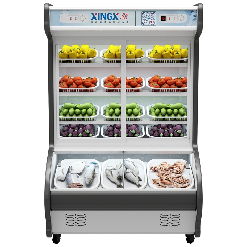 星星(XINGX)LCD-750Y 1.8米商用展示柜 麻辣烫点菜柜 冷藏保鲜软冷冻 推拉门双温生鲜保鲜