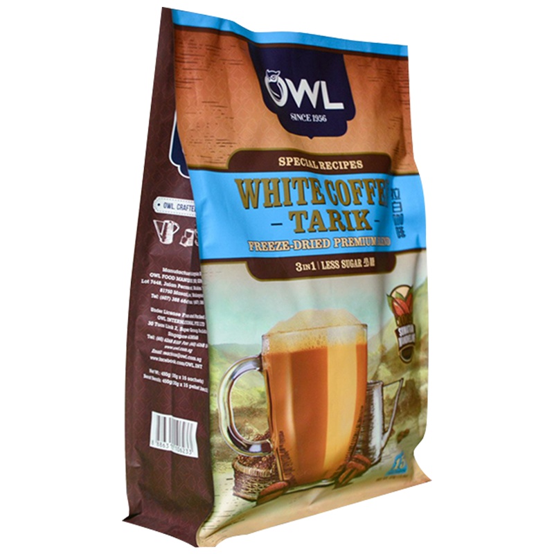 [少糖咖啡]猫头鹰(OWL ) 三合一拉白咖啡 少糖 450g 马来西亚进口 进口咖啡 速溶咖啡 冲调饮品