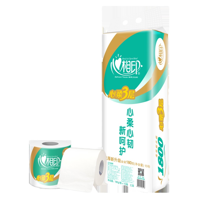 心相印心柔卷纸1800克空芯 10卷/提 单提装