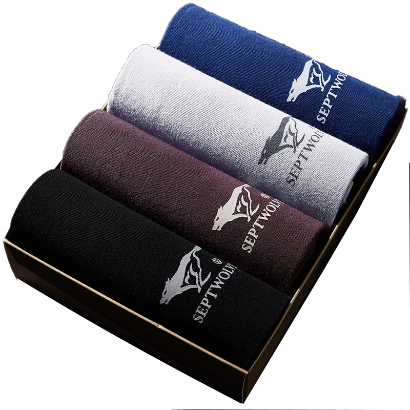 七匹狼 4条装男平角裤纯棉中腰四角裤头男士内裤男