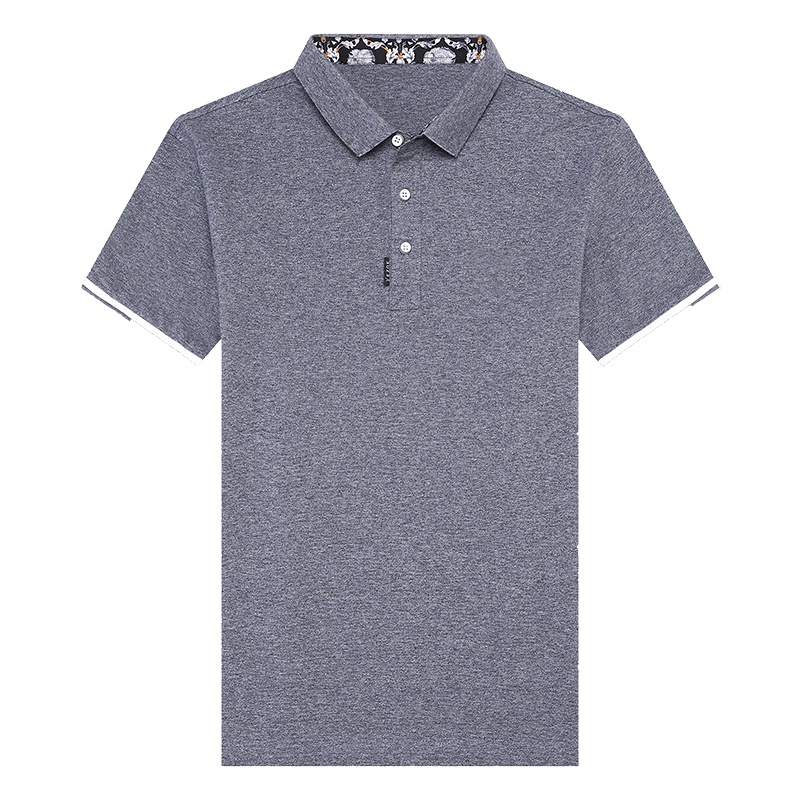 卡帝乐鳄鱼短袖T恤男纯色翻领Polo衫中年纯棉男上衣BAB9053