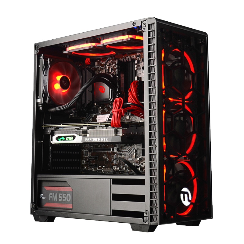 宁美国度电脑主机i3 10100F/RX550/1050Ti电竞游戏吃鸡LOL组装机电脑台式全套办公整机全套主机