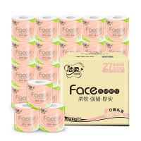 洁柔 卷纸 粉Face系列 四层120克*27卷 有芯卷筒 厕纸卫生纸