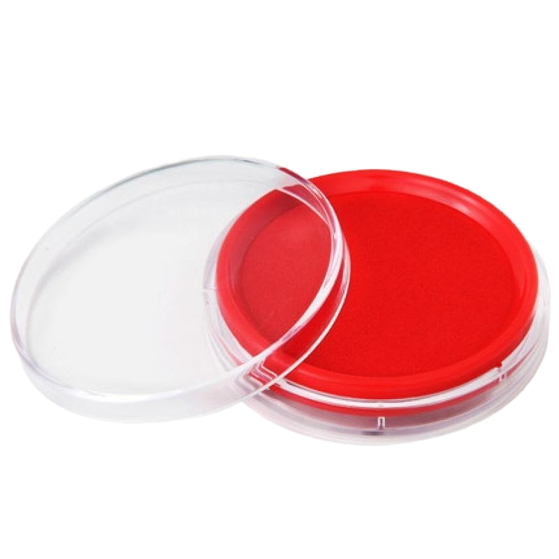 得力办公9863圆形印台 印泥 章印泥印台/印泥/印油 红色