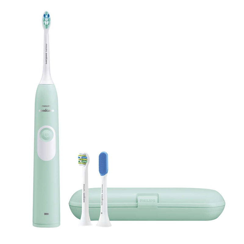 飞利浦(Philips)电动牙刷HX6213/60青春系列悦动绿 充电式31000次/分钟声波震动式牙刷 正畸护理