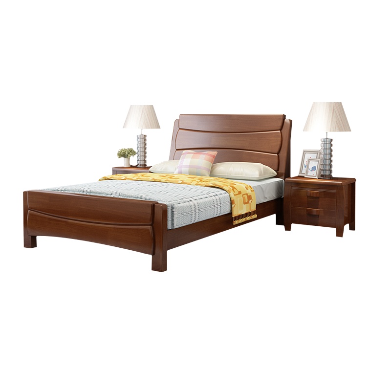 匡大 床 实木床员工宿舍床垫柜组合1米床+5CM棕垫+床头柜