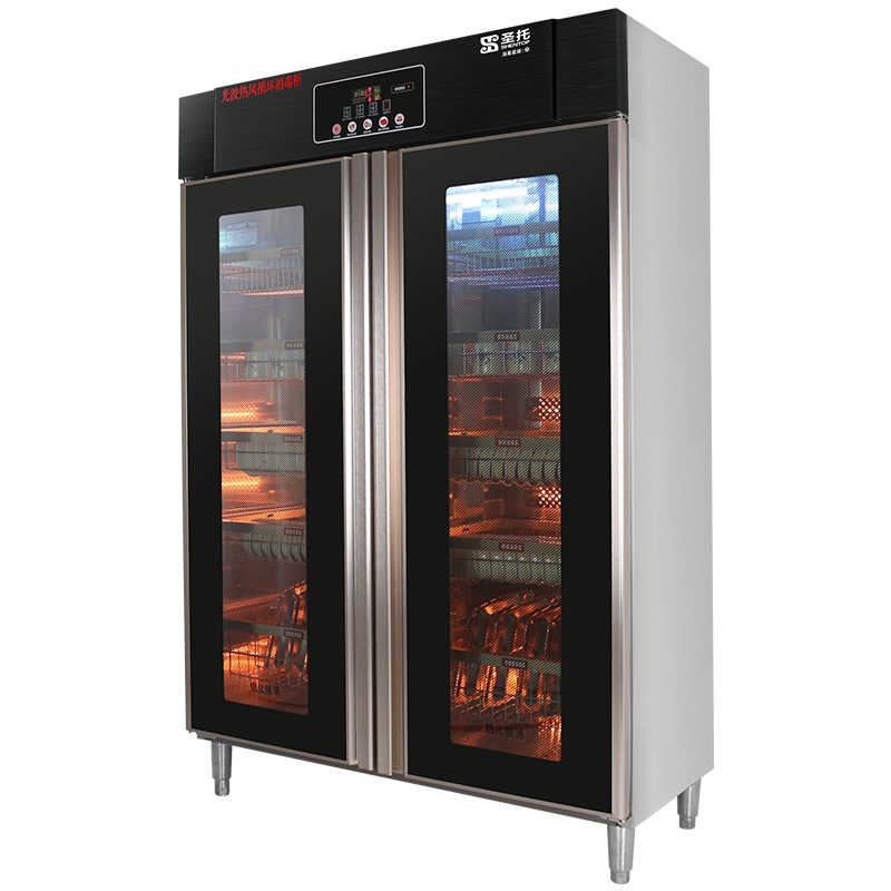 圣托(Shentop)不锈钢光波消毒柜茶具碗筷 商用大容量单位工厂食堂消毒碗柜 双门食具卫生保洁柜 YTD1360-R6