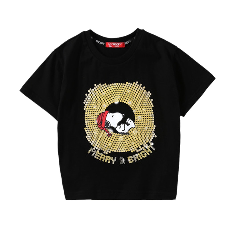 史努比儿童T恤男童女童短袖纯棉圆领上衣中大童学生半袖童装2021夏季