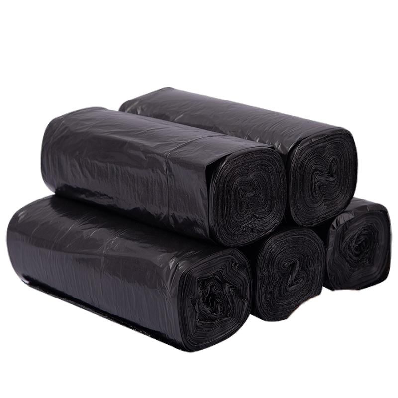 得力垃圾袋点断式塑料袋家用一次性黑色加厚垃圾袋40x45cm.5卷/No.18742/共150只(XF))