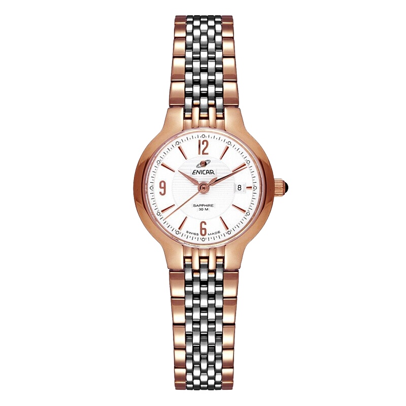 英纳格(ENICAR)石英纳米系列时尚简约休闲商务钢带石英女士手表956/33/2772GK