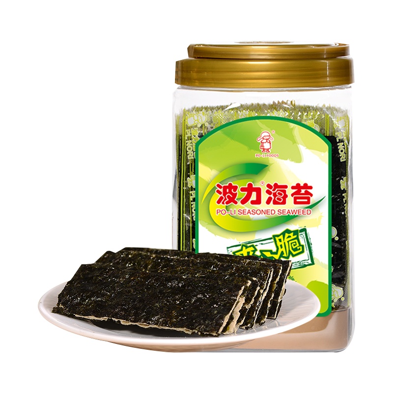 波力 海苔夹心脆80g*2桶装儿童宝宝海苔即食 夹心脆零食