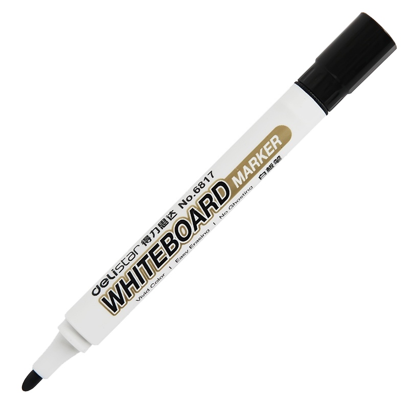 Deli 得力 6817 色泽明亮易擦不留痕白板笔 黑色 10支装