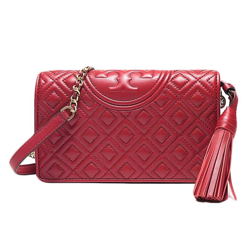 TORY BURCH 托里·伯奇 奢侈品 女款红色皮质单肩斜挎包过年包包 50263 611