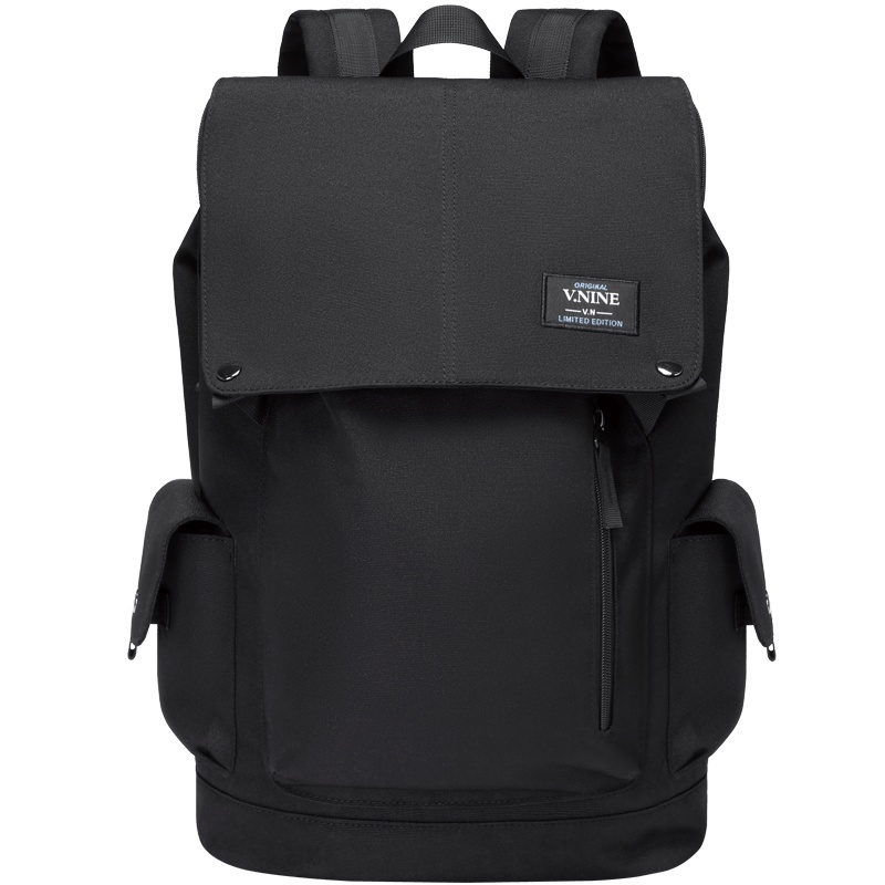 第九城（V.NINE） 男士双肩包大容量15.6英寸电脑包韩版翻盖时尚旅行背包大中学生休闲书包