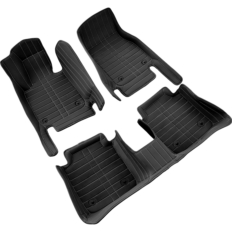 小米生态链 迈未全包围汽车脚垫专车专用定制版纤维皮革丝圈地垫宝马奥迪大众定制压模一体成型TN-YQT03 单层皮革黑色款