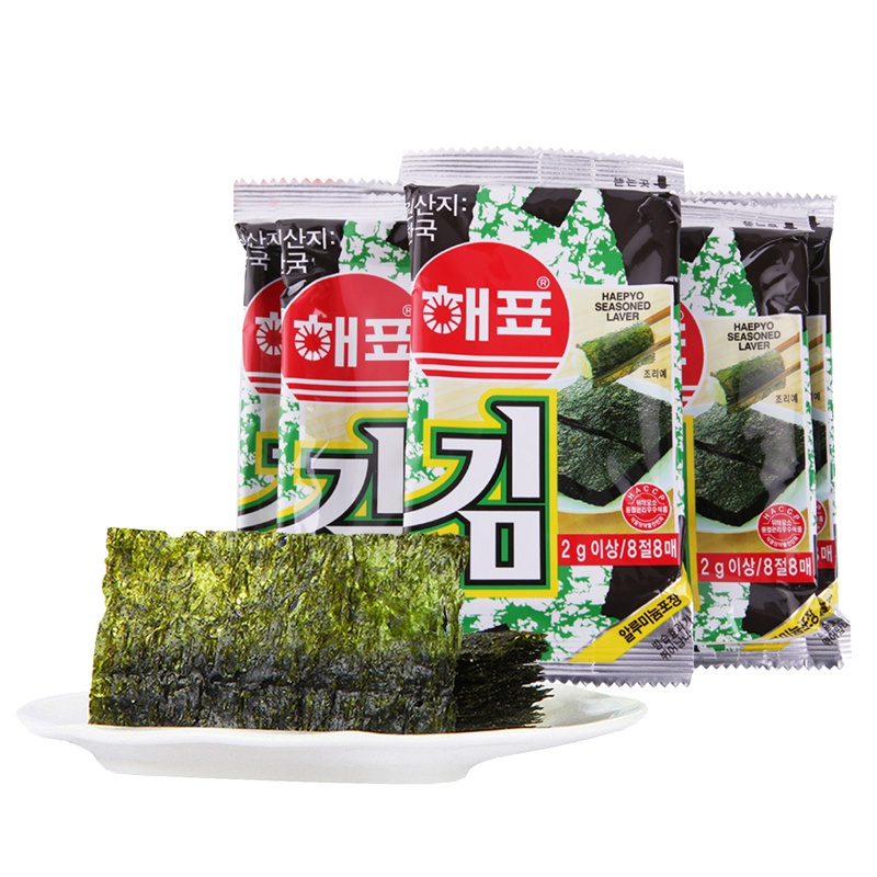 韩国进口 海牌(HAEPYO)海苔16g(2g*8小包)海味即食 休闲零食 米饭寿司好伴侣 酥脆鲜美